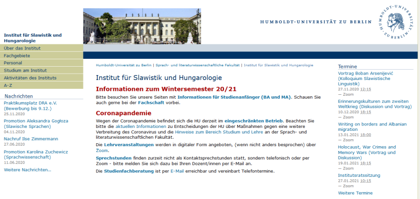 Institut für Slawistik - Humboldt-Universität zu Berlin