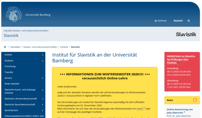 Fach Slavistik - Otto-Friedrich-Universität Bamberg