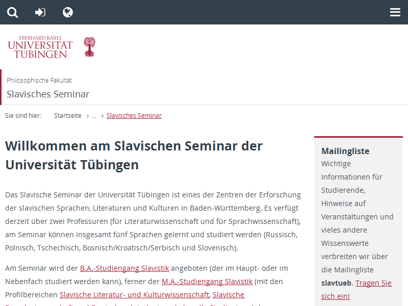Slavisches Seminar - Universität Tübingen