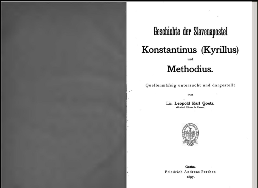 Geschichte der Slavenapostel Konstantinus (Kyrillus) und Methodius