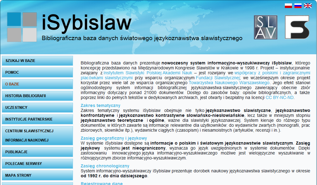 iSybislaw - Bibliographic database of world Slavic Linguistics publications