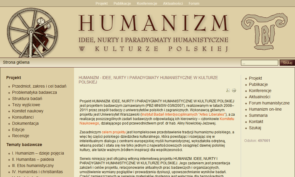 Humanizm - idee, nurty i paradygmaty humanistyczne w kulturze polskiej