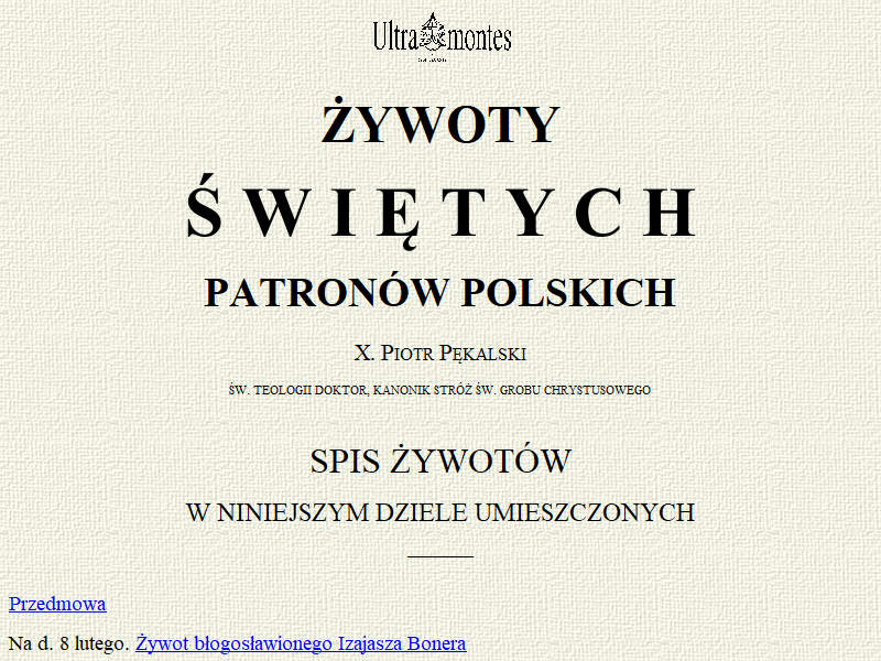 Żywoty Świętych Patronów polskich. Ks. Piotr Pękalski.