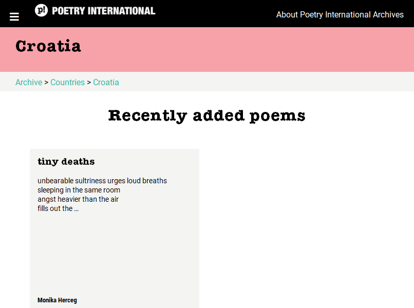 Poetry International Web - Croatia