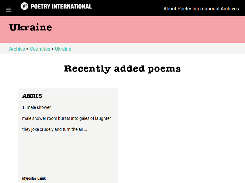 Poetry International Web - Ukraine