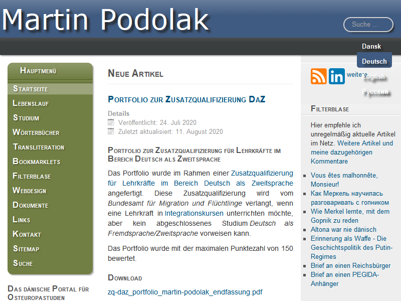 Martin Podolak - Persönliche Homepage
