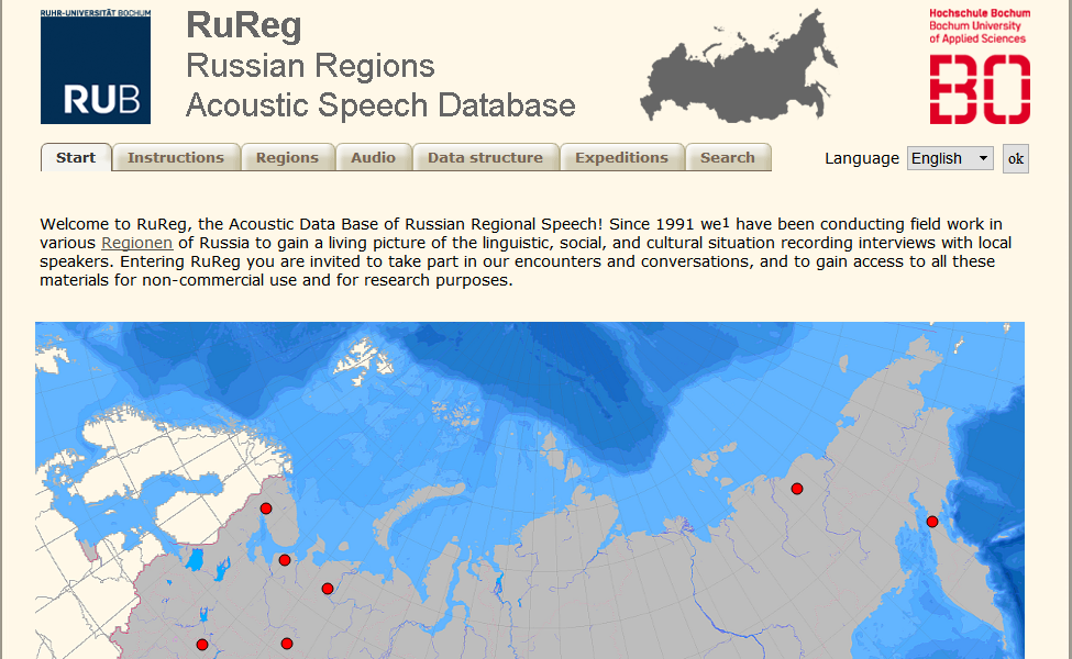 RuReg - Russische Regionen - Akustische Datenbank
