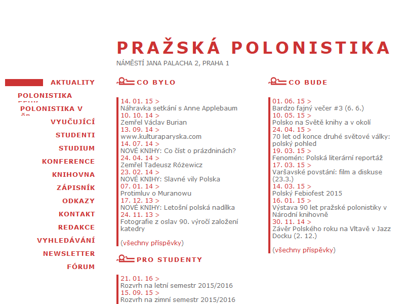 PRAŽSKÁ POLONISTIKA - Oficiální webové stránky studentů pražské polonistiky