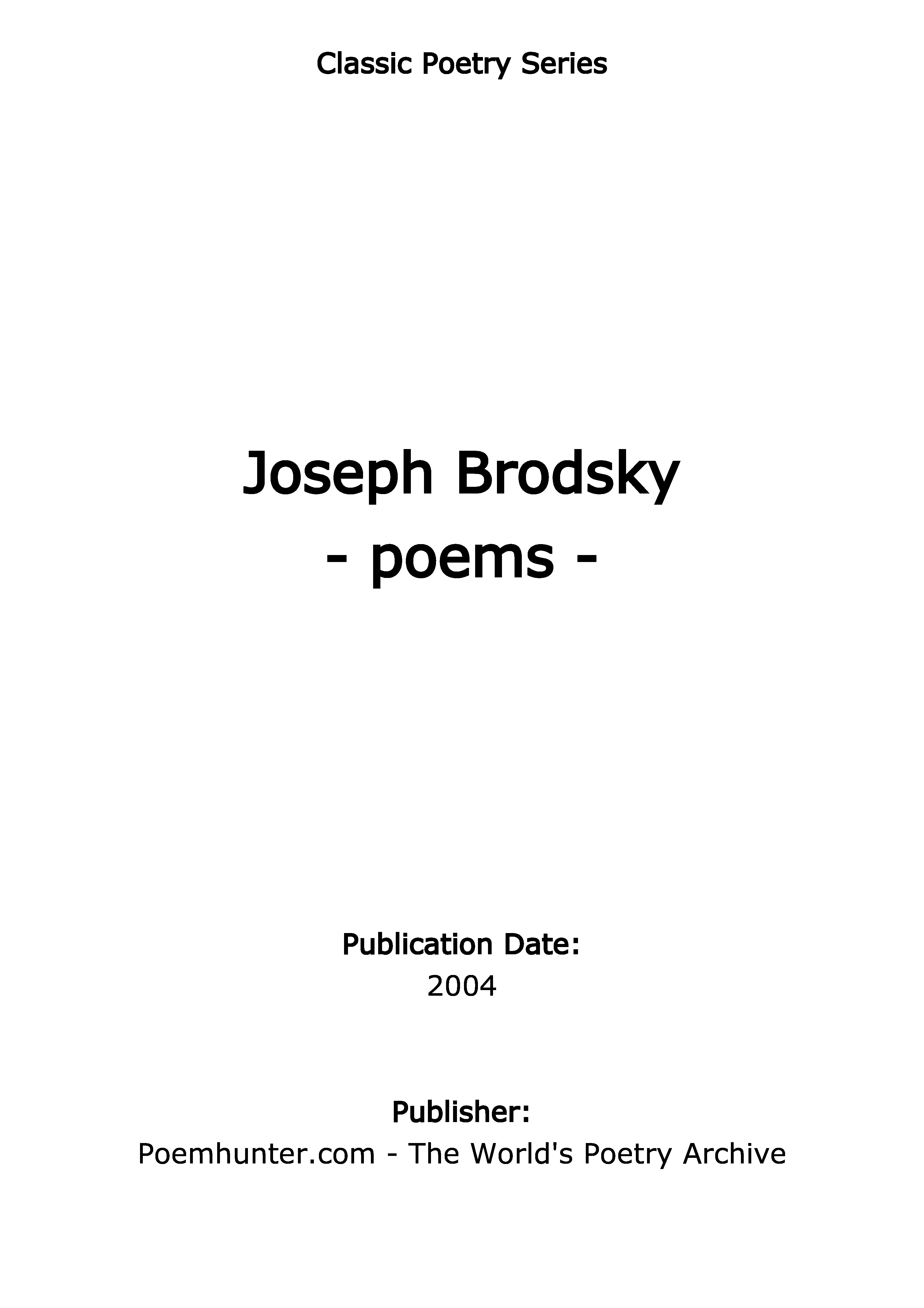 Joseph Brodsky - poems -
