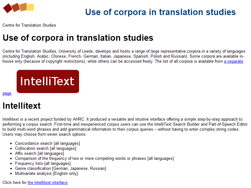 Large Corpora used in CTS