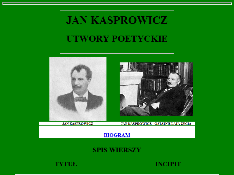 Jan Kasprowicz. Utwory poetyckie