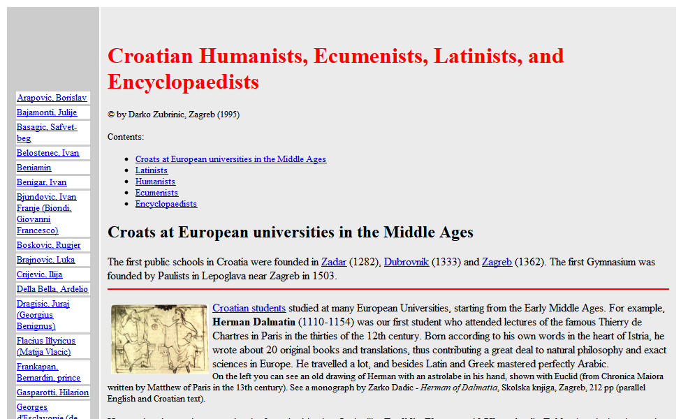 Croatian Humanists, Ecumenists, Latinists, and Encyclopaedists