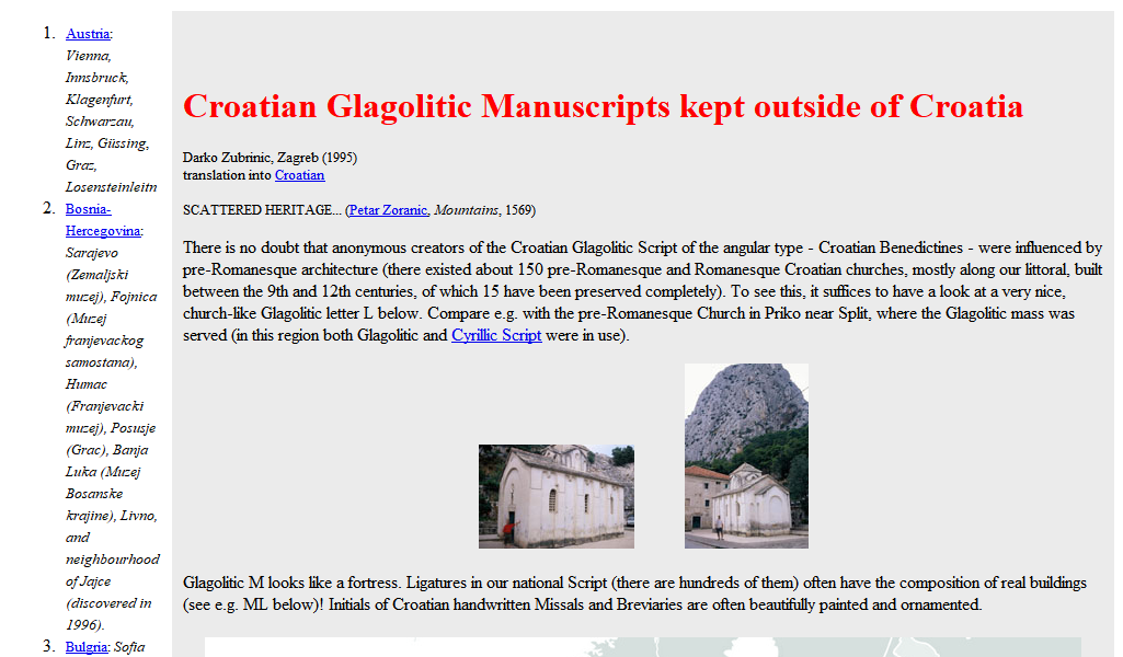 Croatian Glagolitic Manuscripts held outside of Croatia