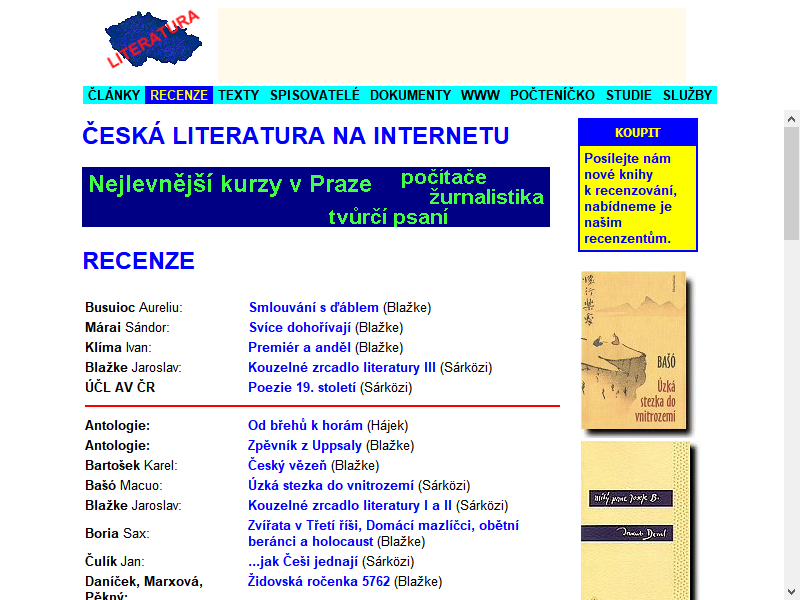 Česká literatura na internetu: recenze