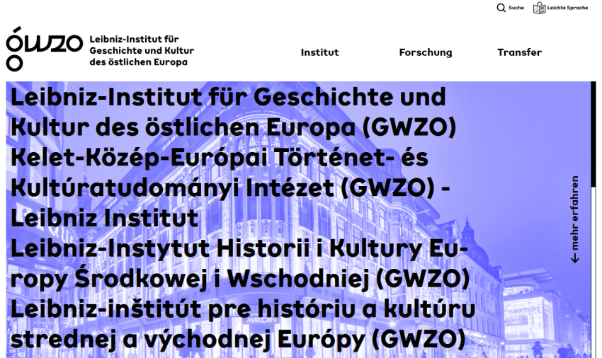 Geisteswissenschaftliches Zentrum Geschichte und Kultur Ostmitteleuropas (GWZO)